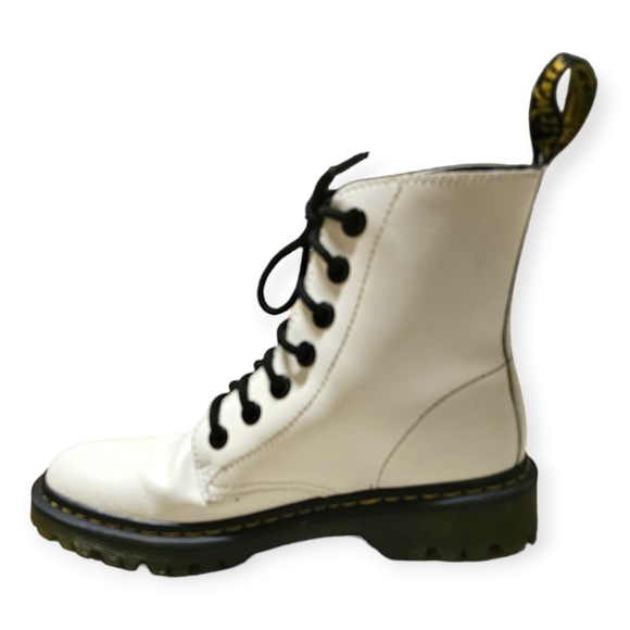 Dr. Martens Luana White Leather Ankle Boots - Picture 5 of 15